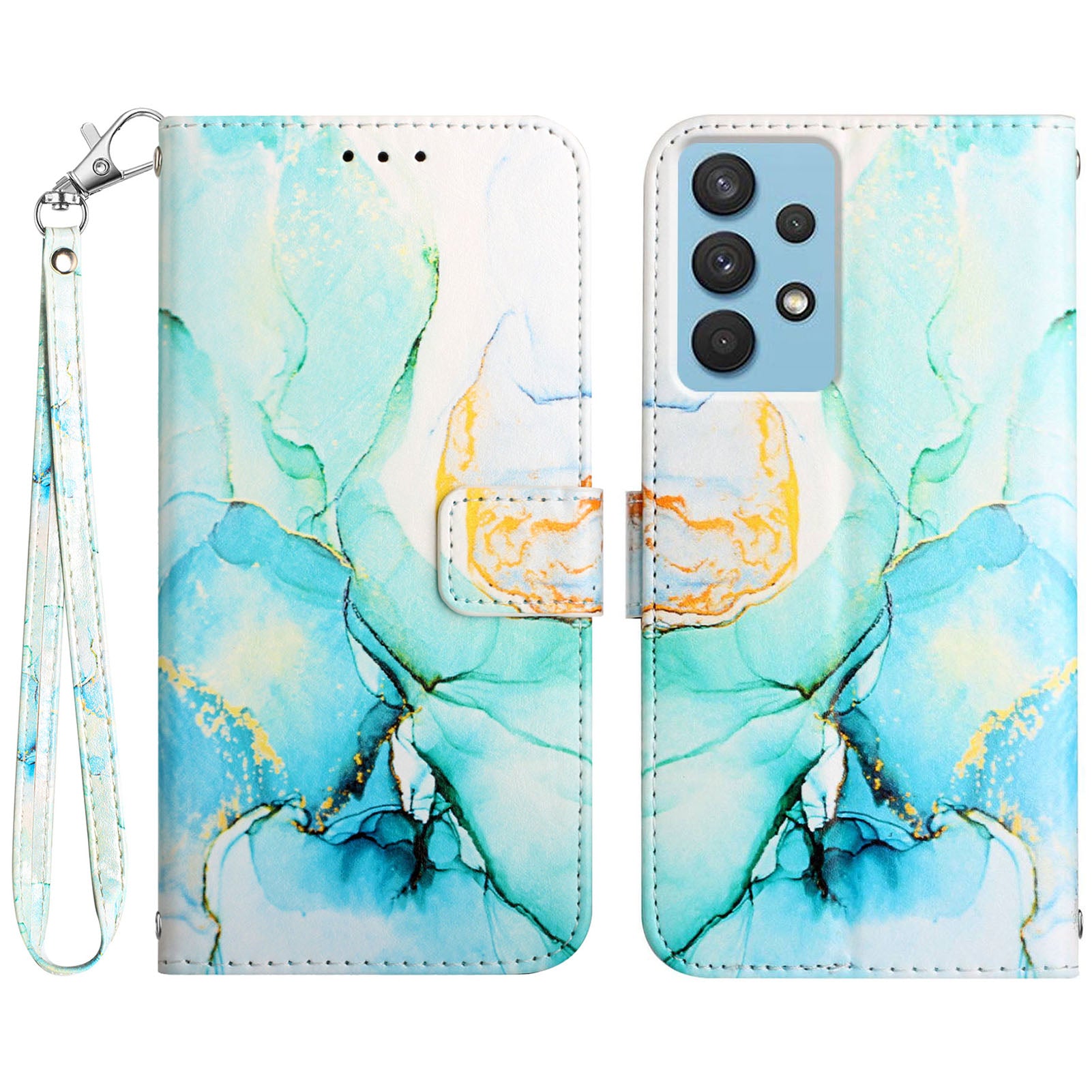 YB Pattern Printing Leather Series-5 for Samsung Galaxy A13 4G Phone Case Marble Pattern Leather Wallet Cover with Strap YB Pattern Printing Leather Series-5 for Samsung Galaxy A13 4G Phone Case Marble Pattern Leather Wallet Cover with Strap